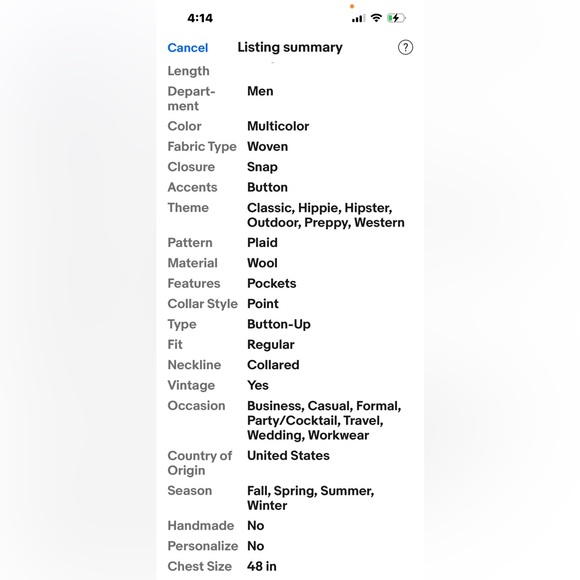 VTG PENDLETON Men XL High Grade Western Wear CANYON Shirt Virgin Wool Snap Front - Picture 14 of 16